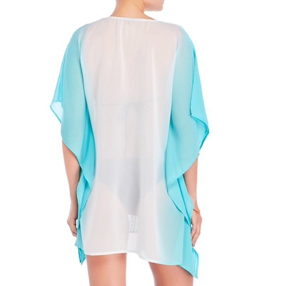 Swimwear cover-up Caftan Aztec embroidered ombré - Picture 2 of 4